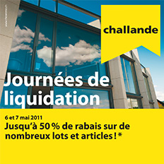 Journées de liquidation - 6 et 7 mai 2011 : jusqu’à 50% de rabais sur de nombreux lots et articles !