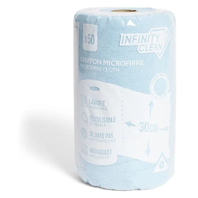 Chiffons microfibre 30 × 30 cm – lot de 50